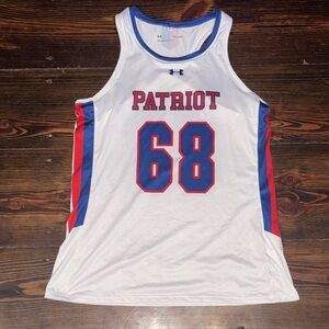 Under Armour White Jersey with Red and Blue Accents